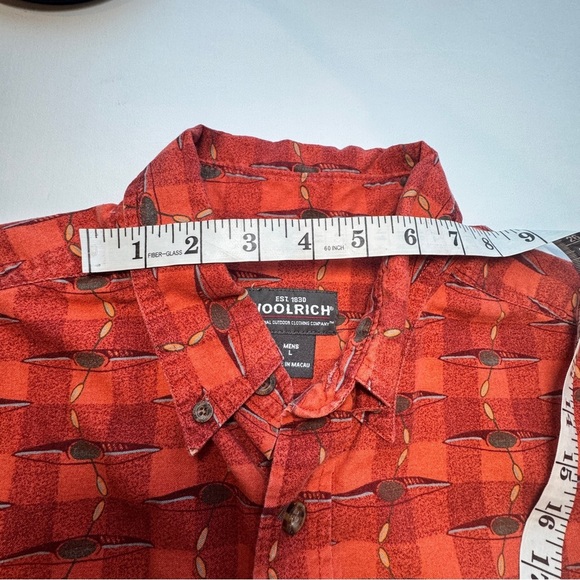 Woolrich Red “Brick Kayaks” Casual Button Down Shirt Large - Picture 13 of 14